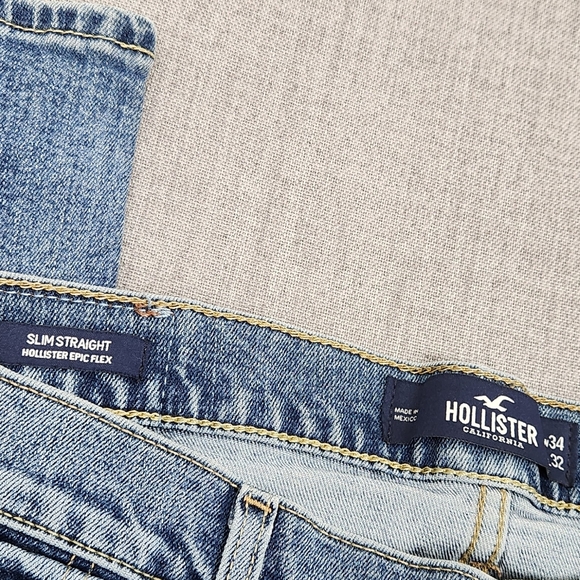Hollister Slim Straight Epic Flex Medium Wash Jeans. 34×32 - Picture 7 of 8